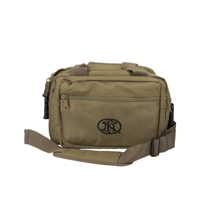 Beige Tactical Range bag with a black FN America logo printed on the side