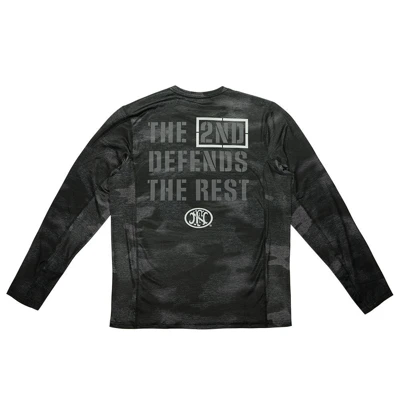 Black Camo Long Sleeve shirt with a white logo of the FN America on the left