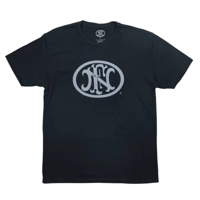 Black tee with FN logo across front