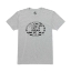 Gray t-shirt with a black version of the FN logo with the american flag texture