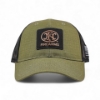 Front-facing olive green and black mesh cap with centered FNH Firearms logo patch.